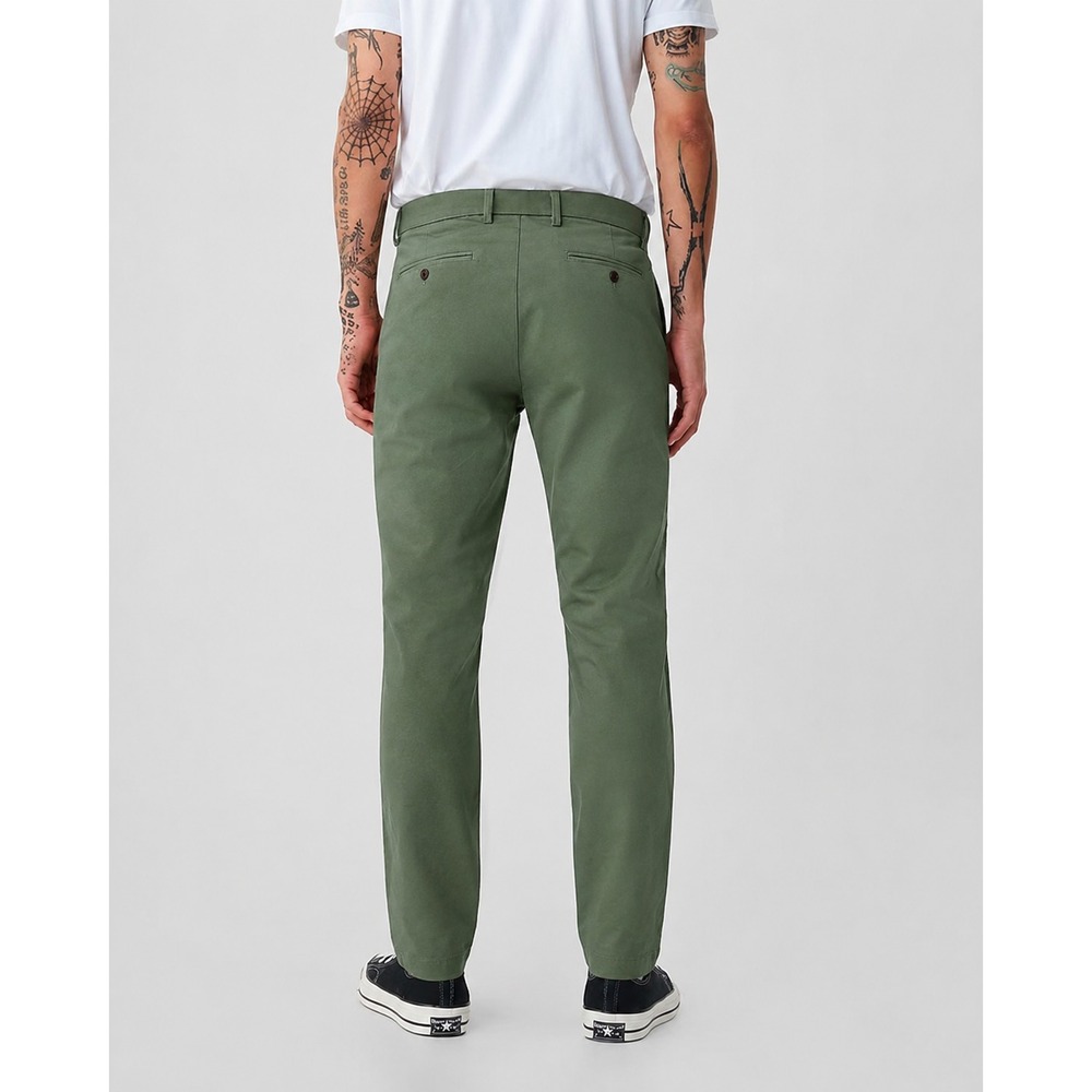Gap Modern Skinny Performance Khakis Men's Size 34 x 34 Olive Green Chino Pants - Picture 10 of 13